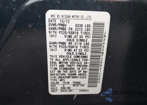 2013 Nissan Rogue Sv W/Sl Pkg z USA, uszkodzony, nr VIN JN8AS5MT3DW012263